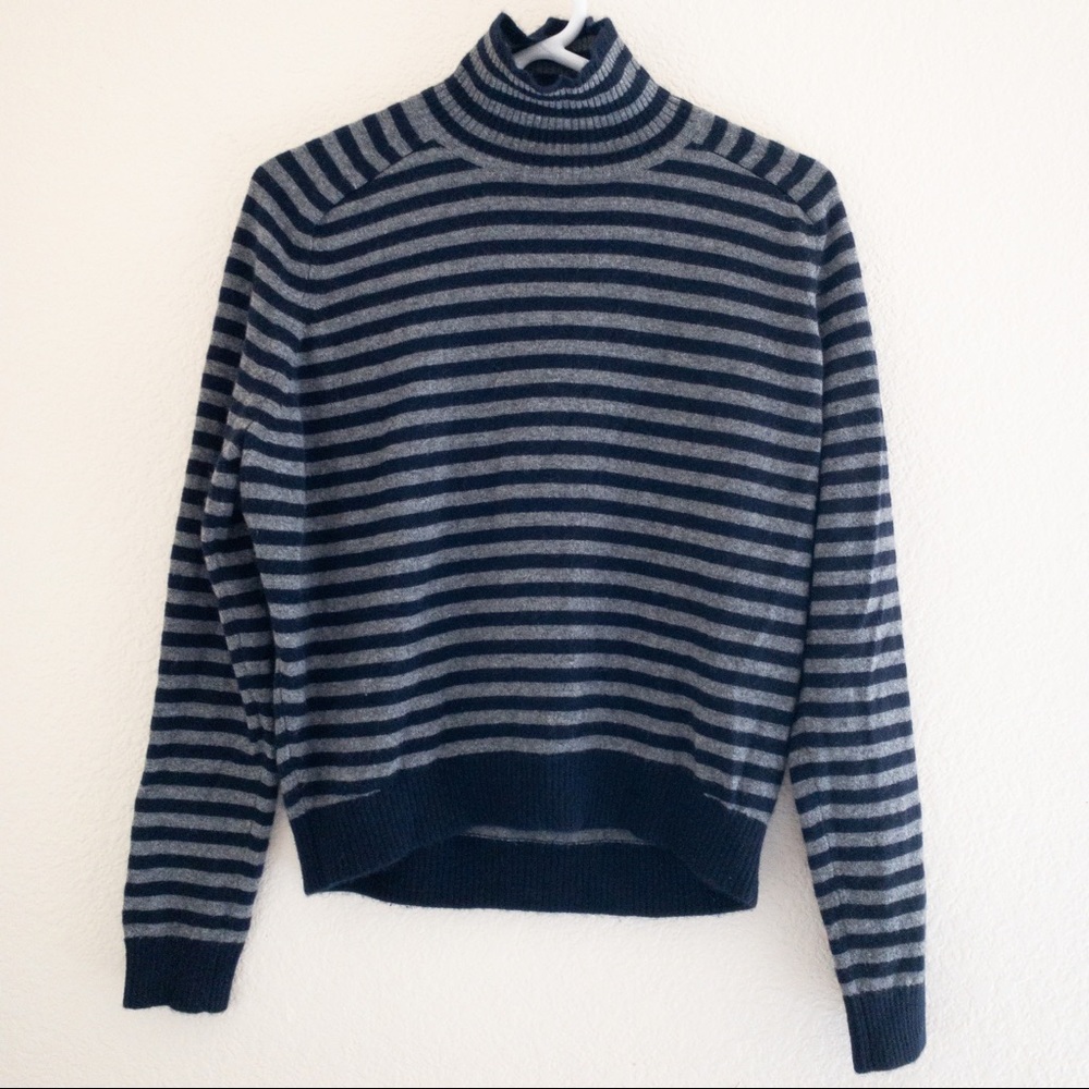 Vince Cashmere Striped Turtleneck Sweater S